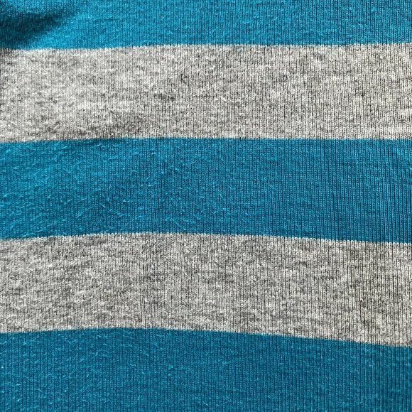 Baby GAP Romper 6-12M | Teal & Grey Striped Cotton Short Sleeve Zip-Up GUC - Picture 16 of 16